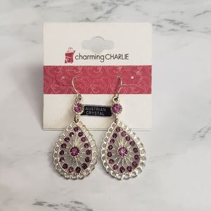 Purple crystal earrings